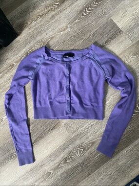 Vero Moda Purple Cropped Button-Up Cardigan